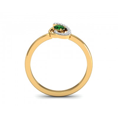 Sely Emerald & diamond ring in hallmarked gold